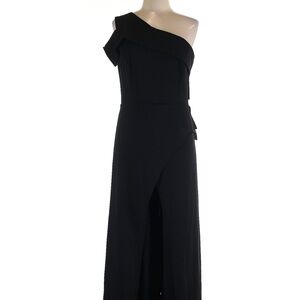 MARINA Black One-Shoulder Jumpsuit